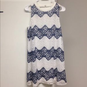 Blue and White Lace Dress